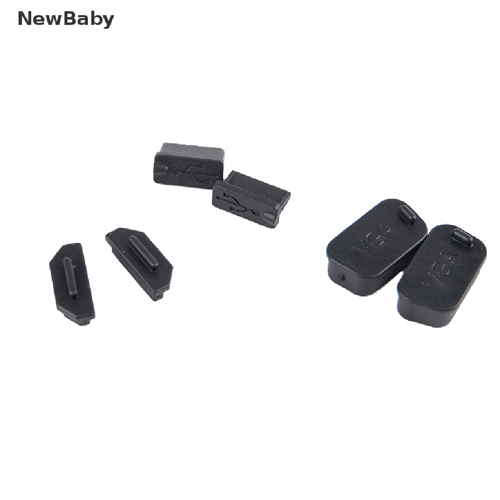 Newbaby 10Pcs Cover Pelindung Port Konektor USB VGA HDMI Bahan Karet Anti Debu