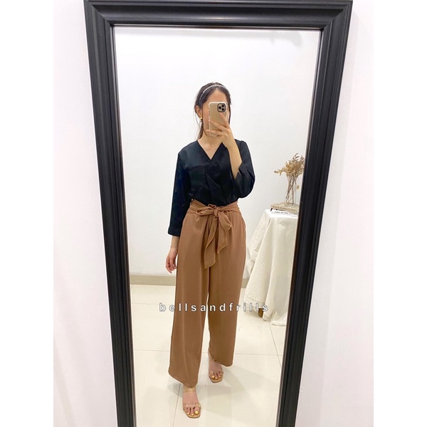 MIKU Pants Tie Bow Premium Knit / Kulot Pita Wanita / Celana Kasual Wanita / Celana Import Korea 1021