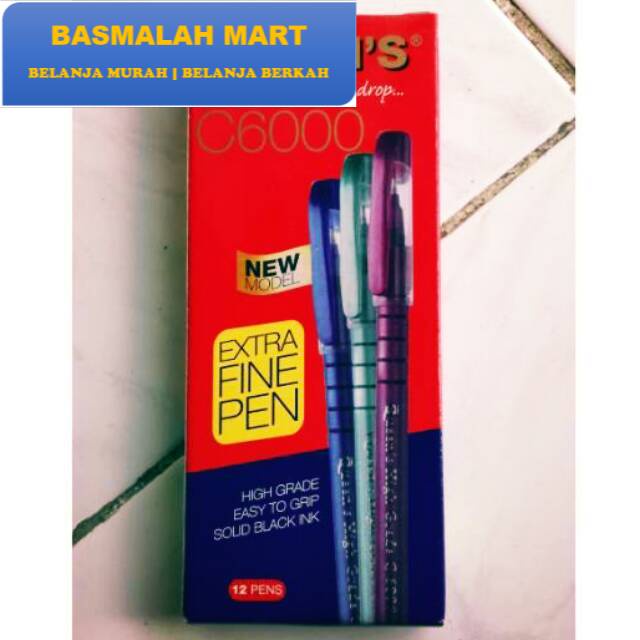 

Pulpen Bolpen Bolpoint Queen's C6000 Murah (Ilham Berkah Mart)
