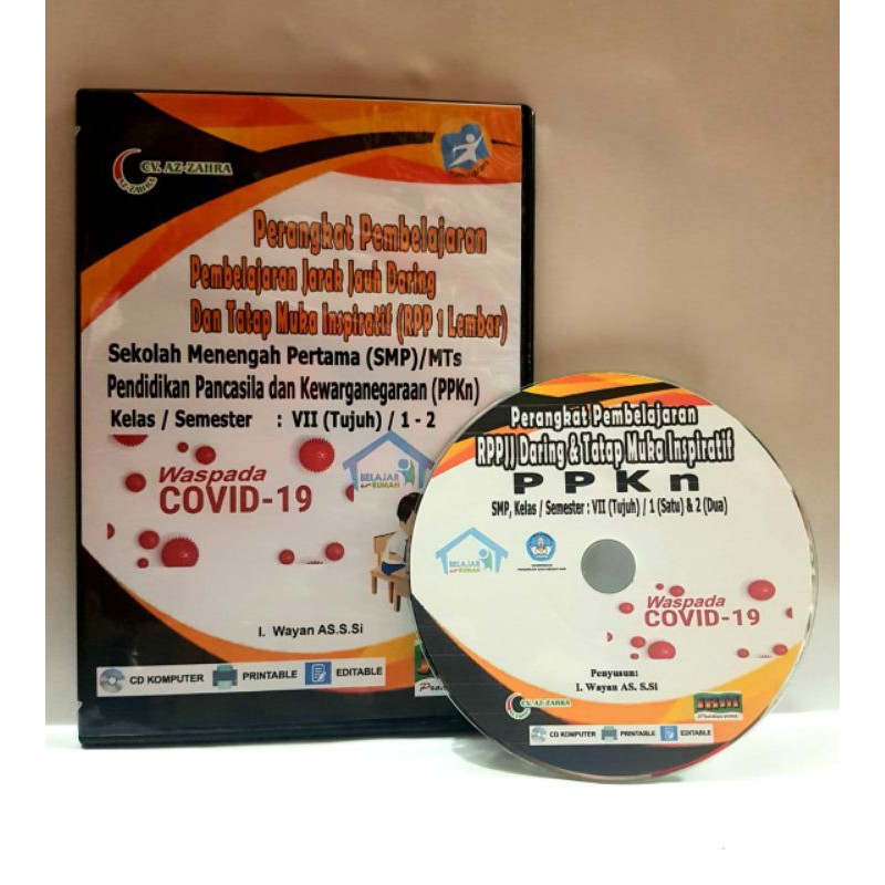 cd rpp k13 ppj daring smp mts mapel PPKN kelas vii 7 revisi 2020 terbaru