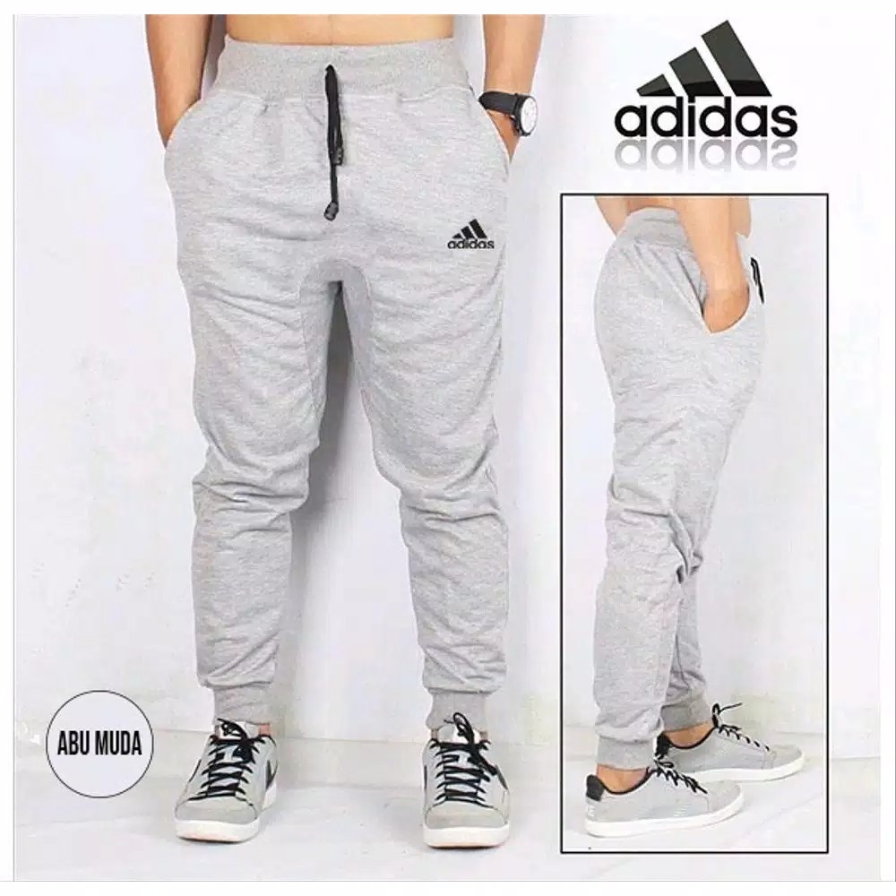 JOGER TRAINING ADIDAS JOGGING RUNNING GYM SPORT  RESLETING CASUAL CEWEK COWOK