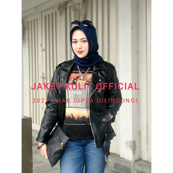 Jaket Kulit Wanita Ramones Changcuters Korea Blazer Crop