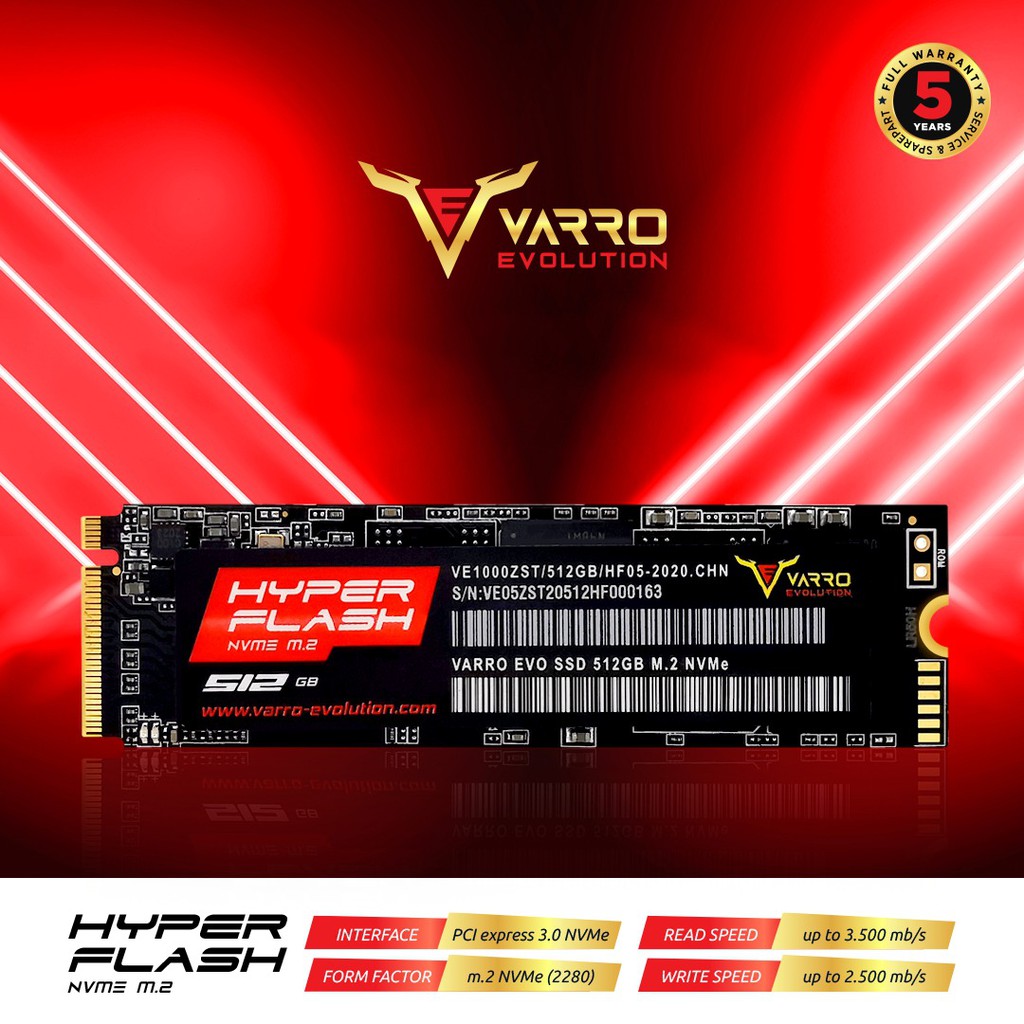 SSD VARRO M2 NVME HYPER FLASH 128GB GARANSI 5 TAHUN