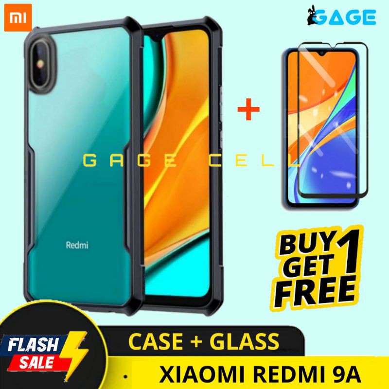 Free✅ Tempered Glass Full Xiaomi Redmi 9A - Softcase Hardcase Fuze Armor Redmi9a Silikon Hd Casing