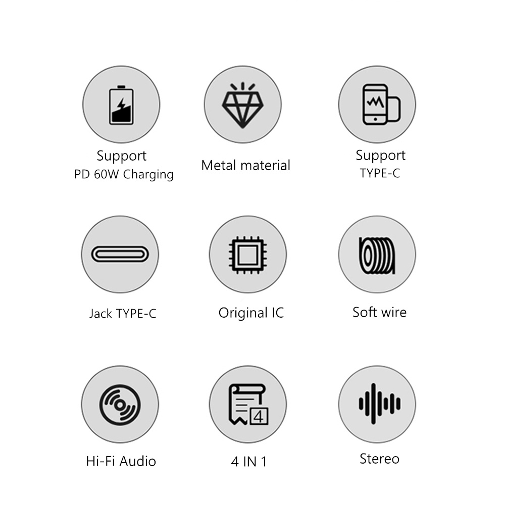 Cortex MH338 USB-C Splitter 2in1 Type-C to Charging + Audio Open Mic 60W Charging Adapter