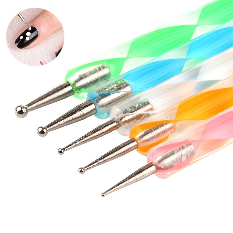 Dotting tools 1set nailart kutek gel pen dot nail art titik isi 5 Produk