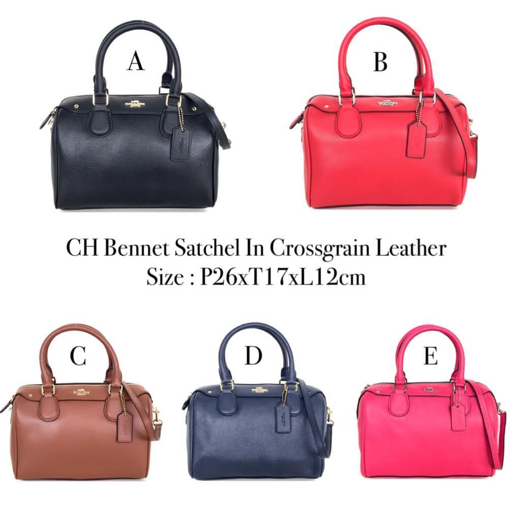 100% ORIGINAL COACH Bennet Satchel In Crossgrain Leather