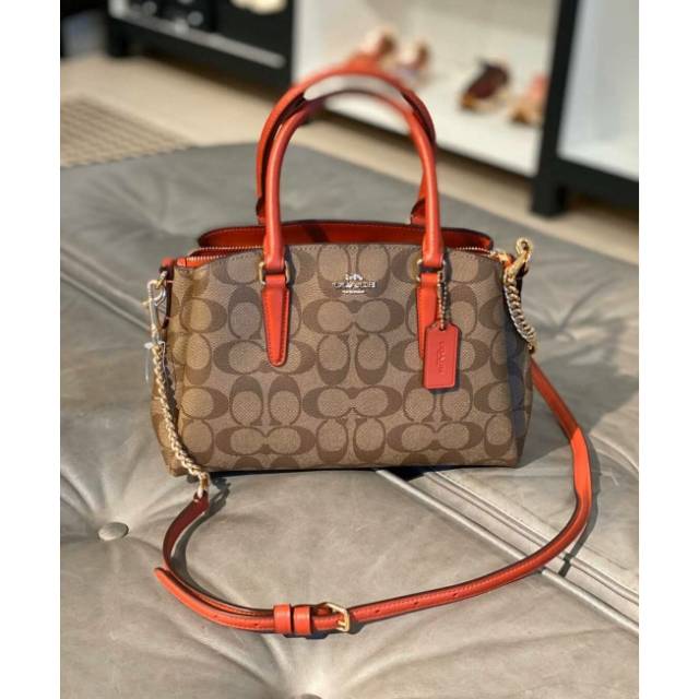 Tas Coach mini sage brown red