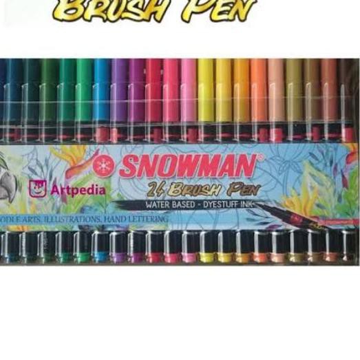 

Flash Sale!! (tea-234) 1 SET ISI 6 12 24 36 SNOWMAN BRUSHPEN BRUSH PEN KUAS KALIGRAFI WARNA