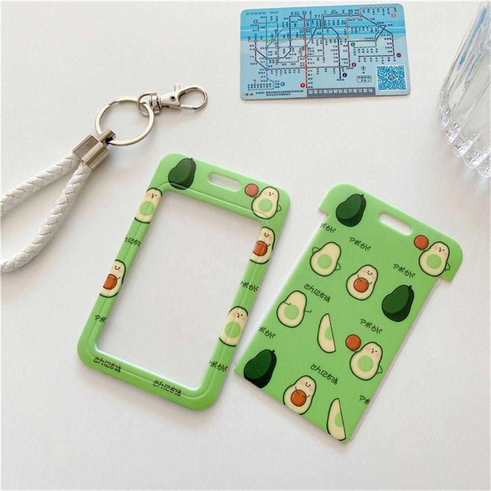 [Elegan] Gantungan Kartu Keyring Student Card Sleeve Kartu Kredit Bus Card Cover Kartun Badge Holders