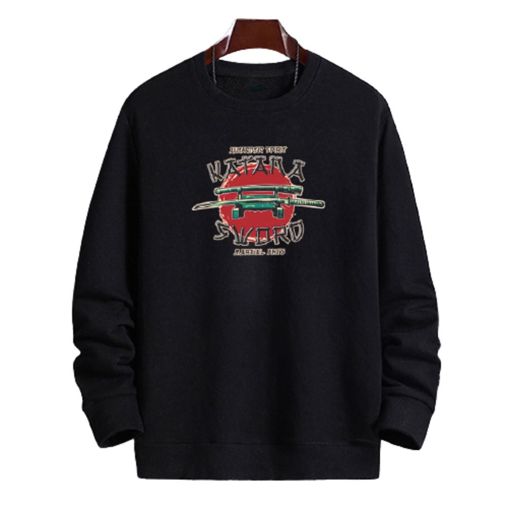 Sweater pria crewneck KATANA sweter cowok distro keren