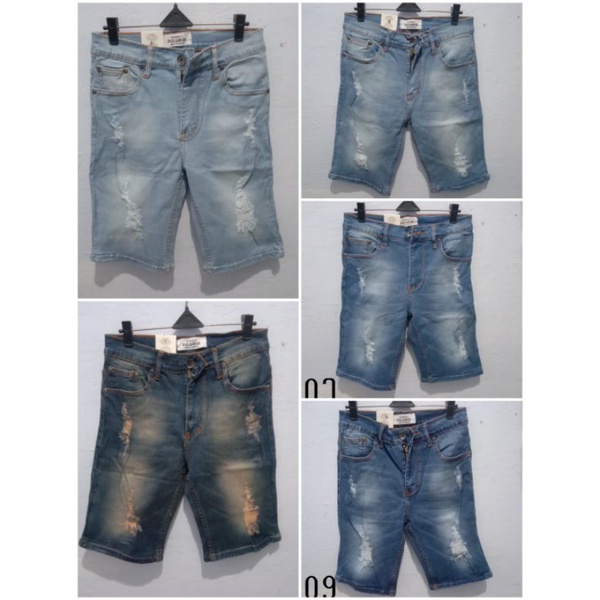 CELANA PENDEK JEANS SOBEK PULL BEAR ORIGINAL