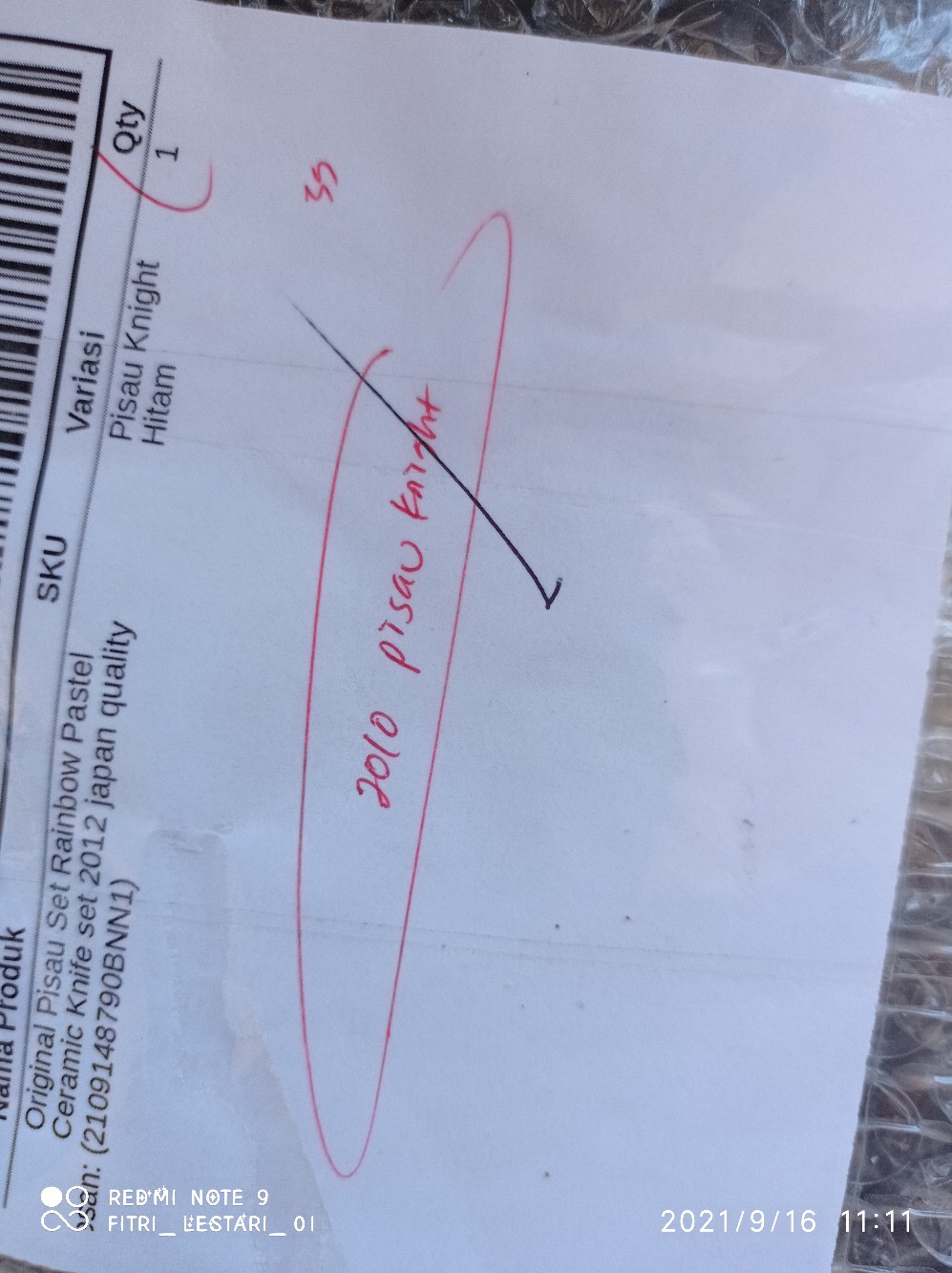 Original Pisau Set Rainbow Pastel Ceramic Knife Set 2012 Japan Quality