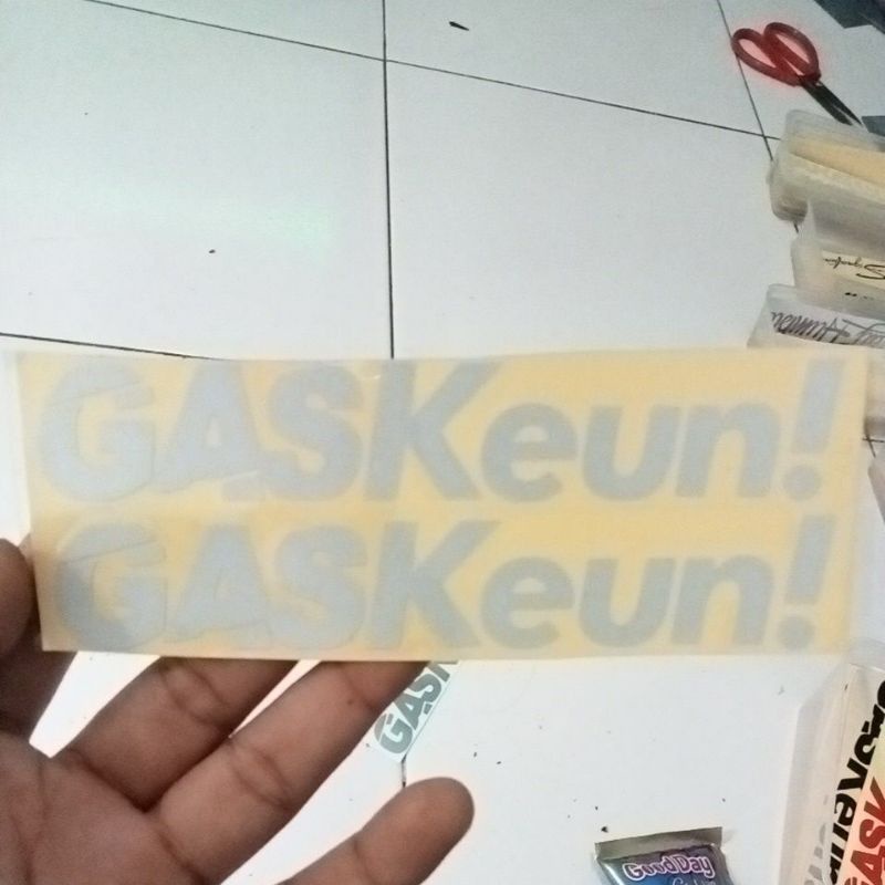 stiker cutting motor racing tulisan gas keun Kren Ter murah cod