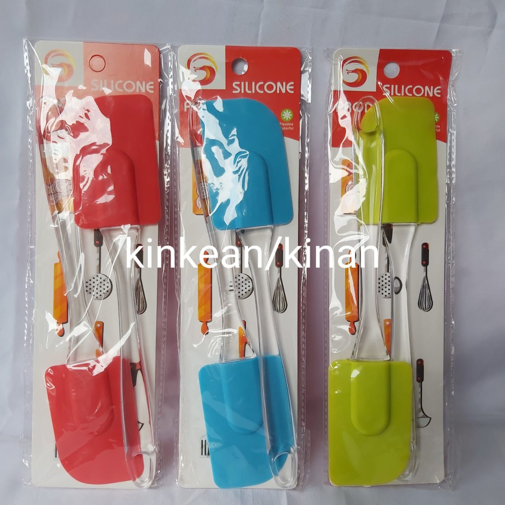 Spatula &amp; Kuas Karet Silikon Silicon 1 Set isi 2