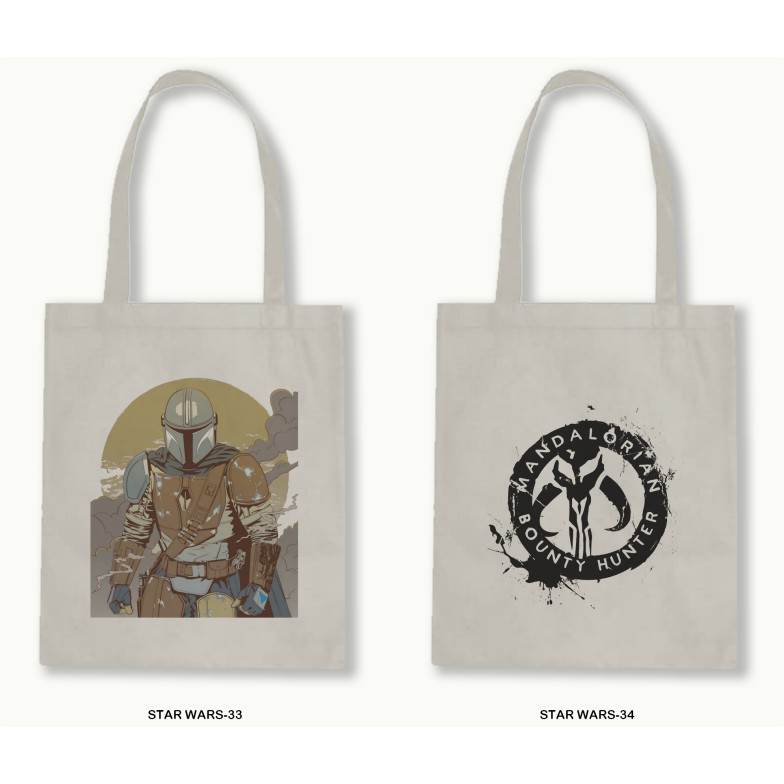 Tas Tote Bag Resleting Kanvas/Blacu  - Star Wars Series.04