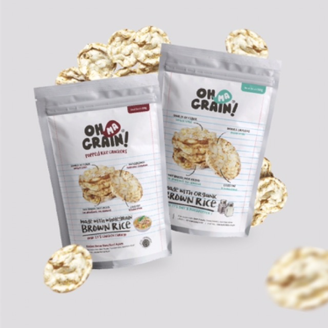 Ohmagrain! Popped Rice Crackers - Salt &amp; Blackpepper (50g)