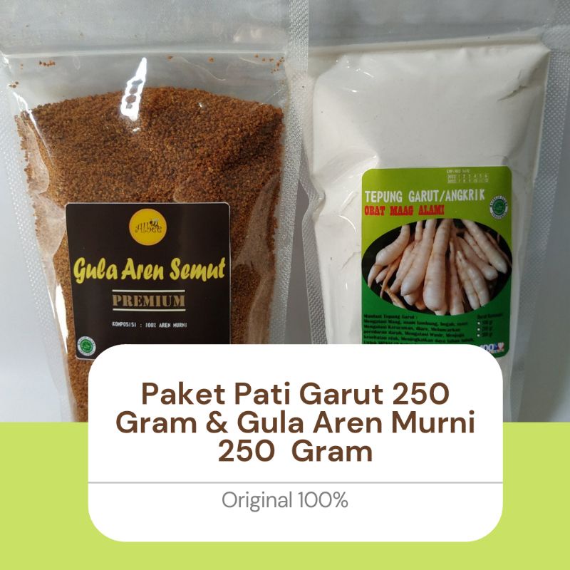 PAKET PATI ASAM LAMBUNG/TEPUNG GARUT DAN GULA AREN SEMUT MURNI 250/250 GRAM