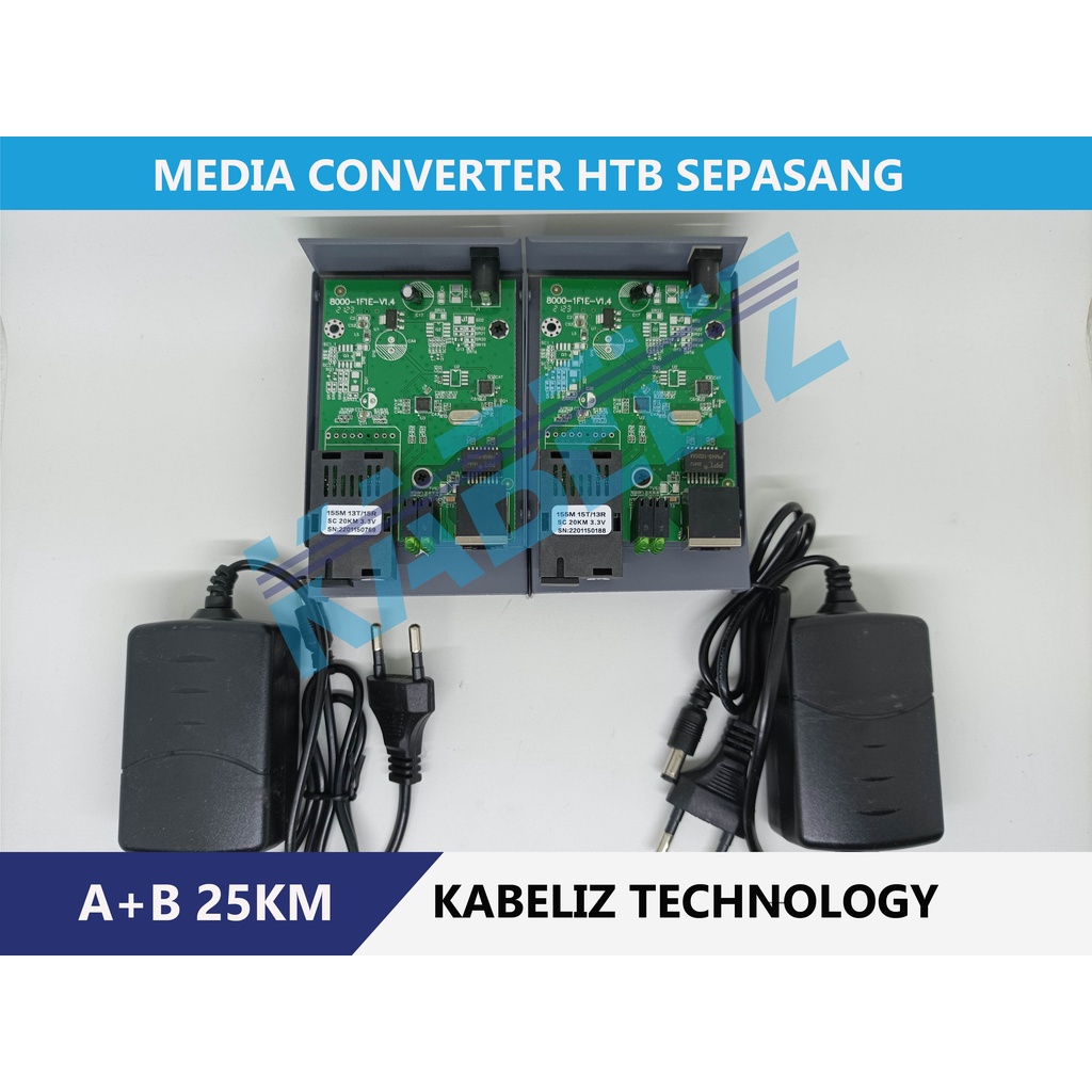 Media Converter HTB3100 A+B Fiber Optic Konverter HTB-3100 Netlink 10/100Mbps RJ45 Single Mode 25KM