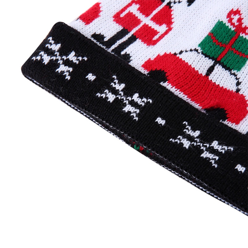Topi Rajut Lembut Desain Kartun Mobil Santa Dengan pompom Untuk Dekorasi Natal