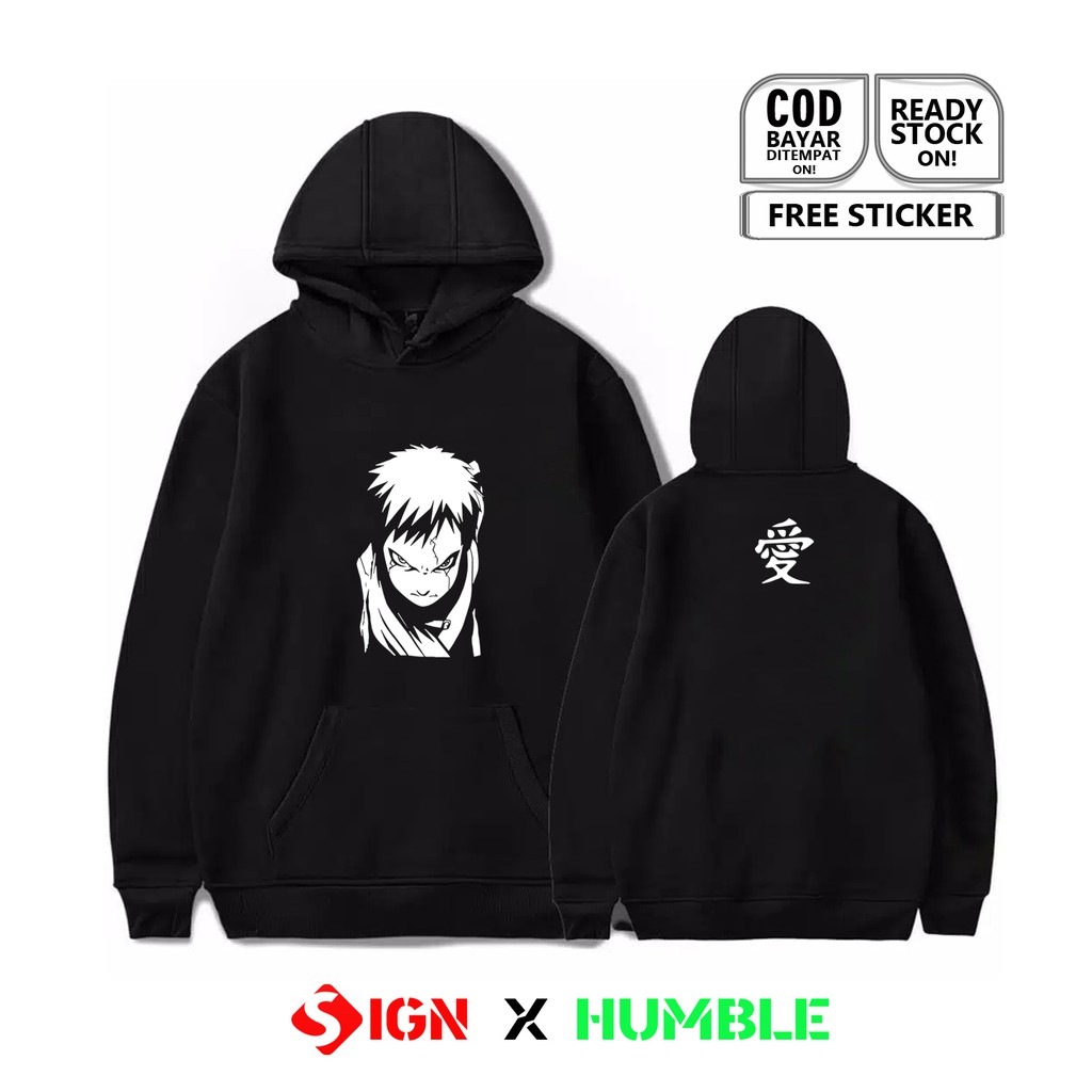 SWEATER HOODIE GAARA SHINOBI SUNAGAKURE ANIME MANGA NARUTO KAZEKAGE JINCHURIKI SHIPPUDEN KAOS SIGN