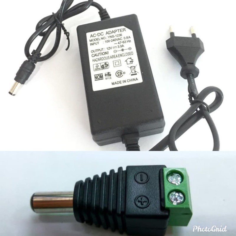 Power suply Adaptor 12V 3A 36W + Connect DC Set