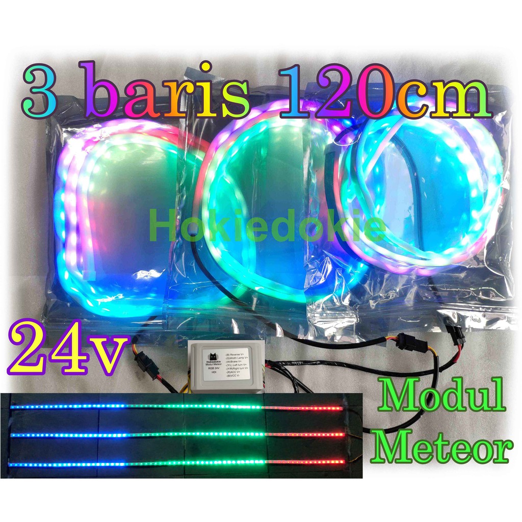 Led RGB Multi Mode Tail Lamp 3 Baris 120cm bus malam 12v 24v