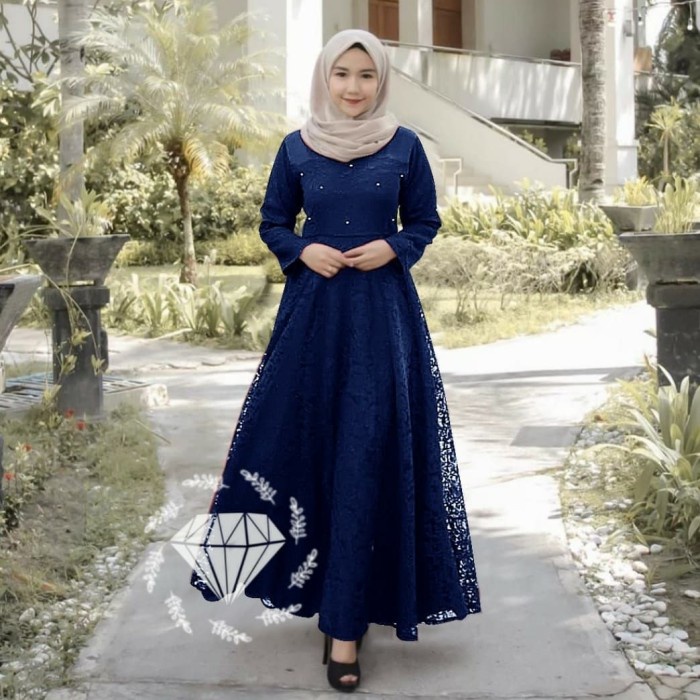 Gamis wanita GAMIS PESTA BROKAT TERBARU / BAJU GAMIS WANITA GUCIKA NAVI Gamis wanita terbaru dewasa 
