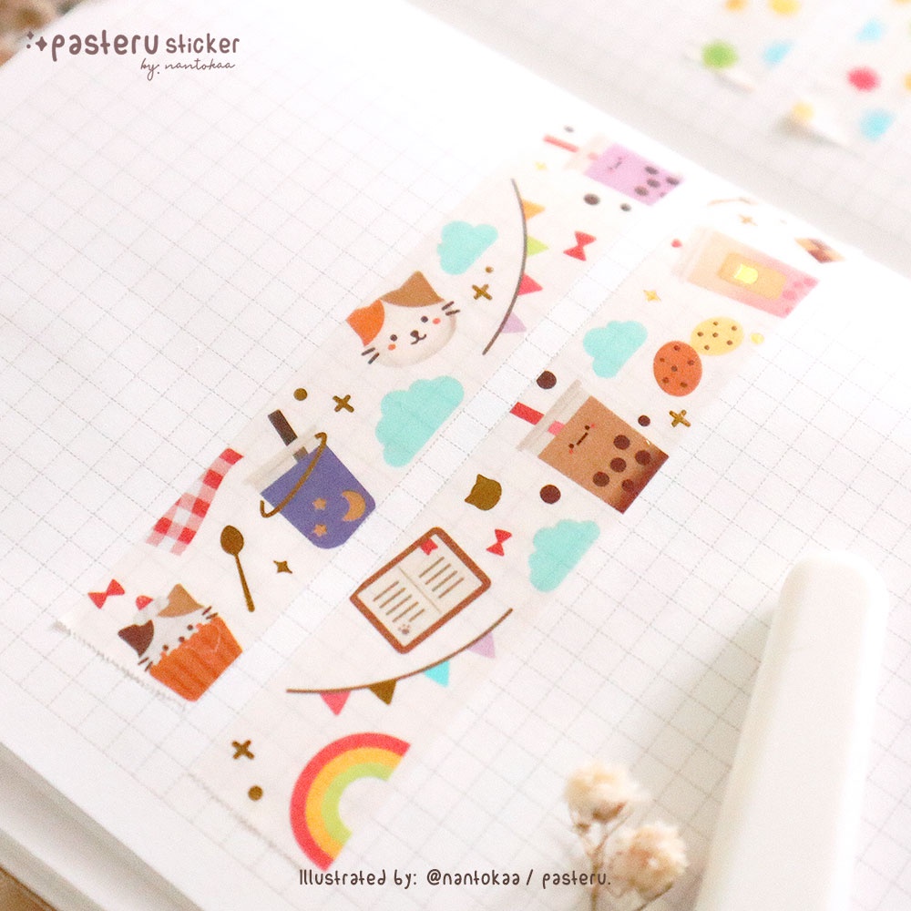 

Boba Bubble Drink Gold Foiled Washitape | Pasteru Planner Journal Sticker