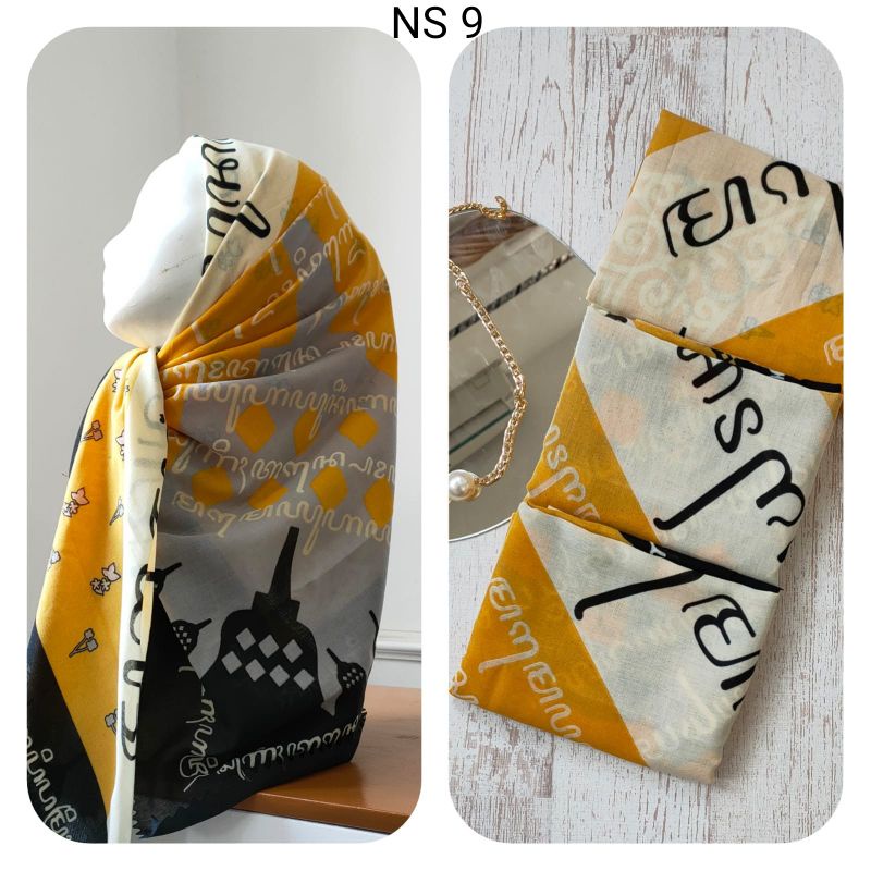 kerudung hijab koran arabic viral segi 4 voal cocok untuk acra juga bisa digunakan hijab santri/umum-NS 9