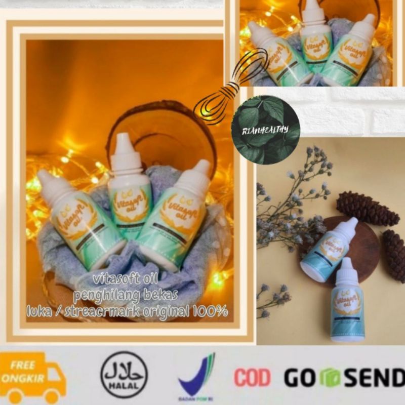 VITASOFT OIL AMPUH / HILANGKAN BEKAS LUKA / KORENG HERBAL ALAMI