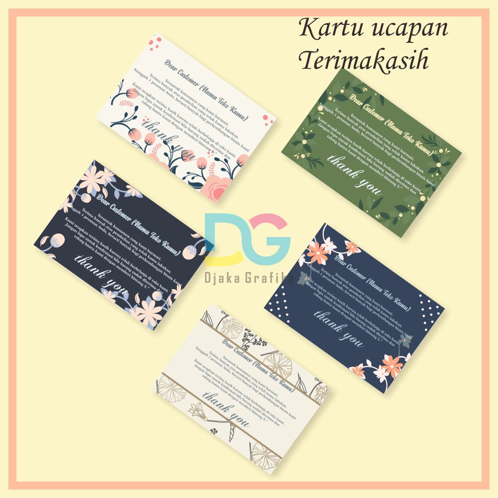 

kartu ucapan | thanks card | gift card | kartu ucapan thank you for order (bisa costum)