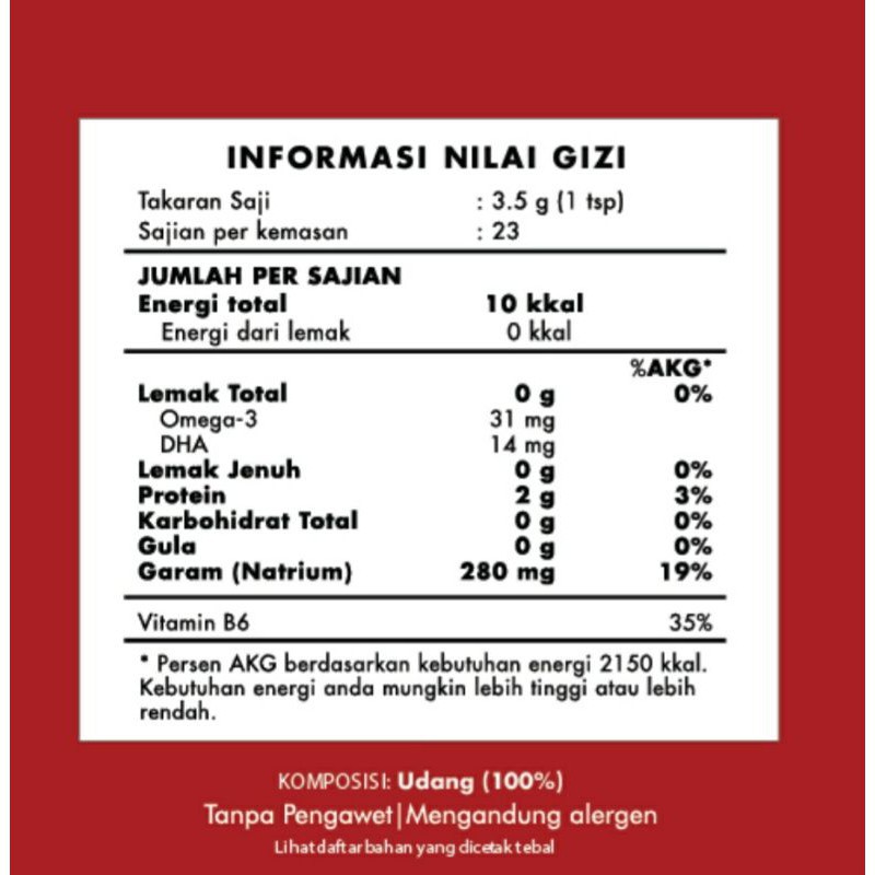 Crystal Of The Sea Shrimp Food Powder / Bubuk Udang (Tersedia varian ukuran)