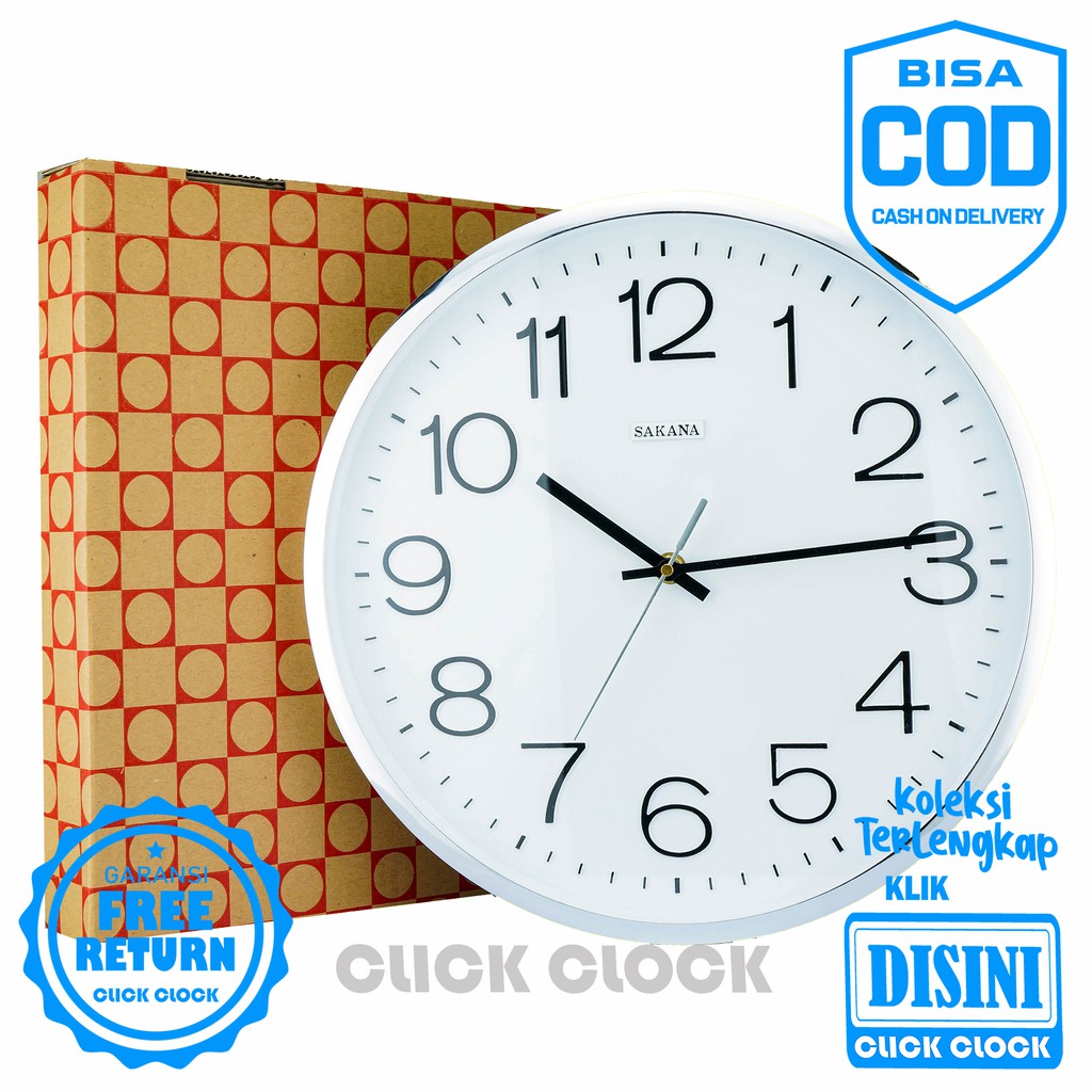 Jam Dinding Kantor Polos Minimalis Hiasan Dinding Bagus Wall Clock SAKANA 080