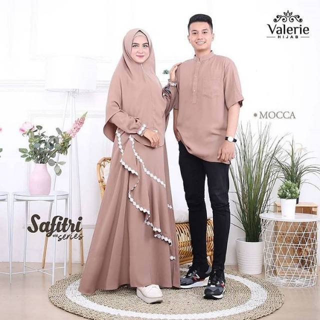 Gamis couple asdf  jumbo L XL XXL Couple Gamis Pasangan set khimarnya LD 100 110 120 gamis set koko safitri