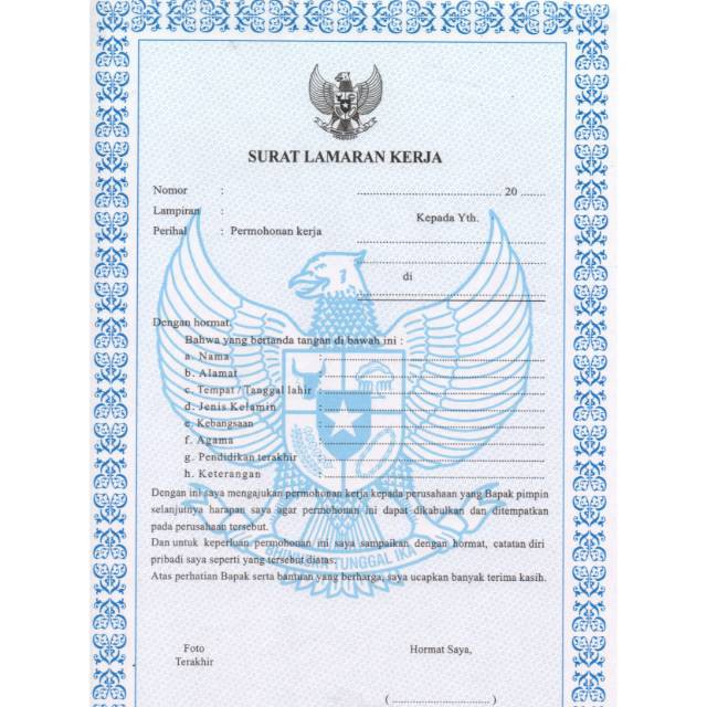 

surat lamaran kerja