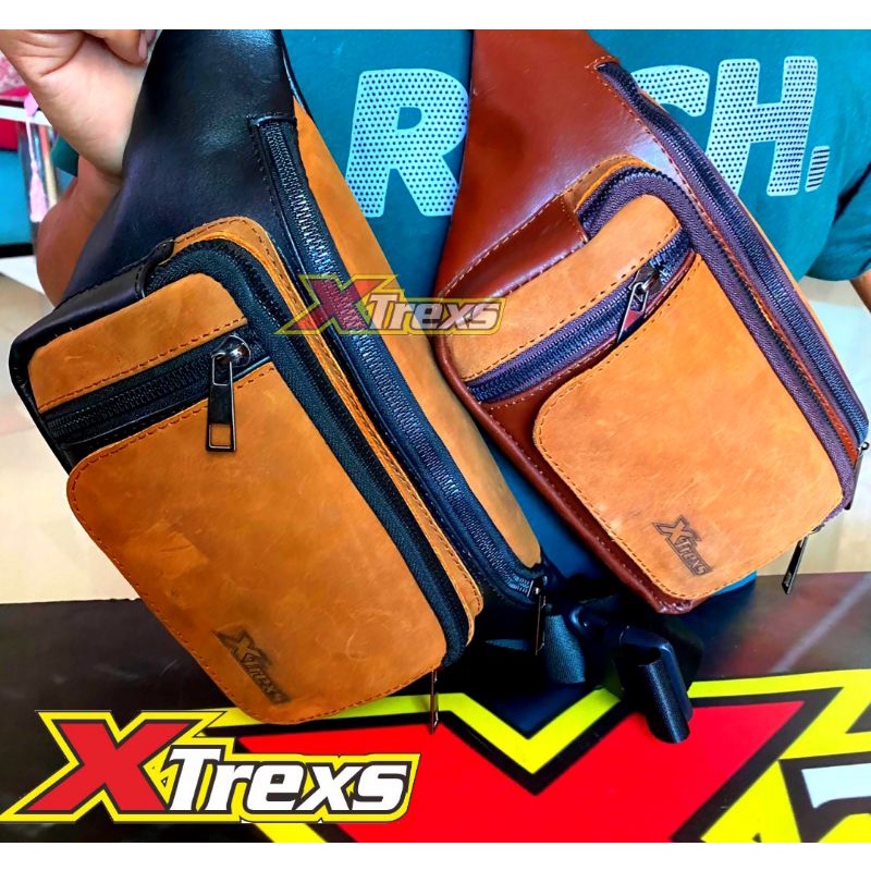 tas pinggang kulit asli garut / sling bag kulit