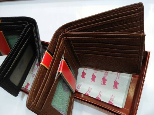 Dompet cowok braunbuffel lipat kulit asli pendek