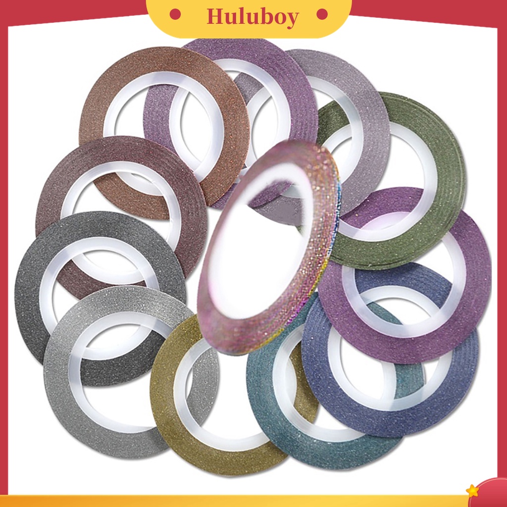 Huluboy Huluboy♡ 12pcs Stiker Kuku Multifungsi Bahan Plastik Ukuran 1mm Untuk Makeup