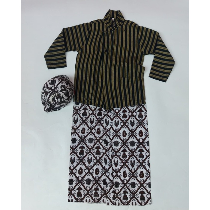 WS Baju Lurik Anak Laki-Laki/ Setelan Baju Lurik Adat Jawa Anak Laki-Laki - 5-6 tahun