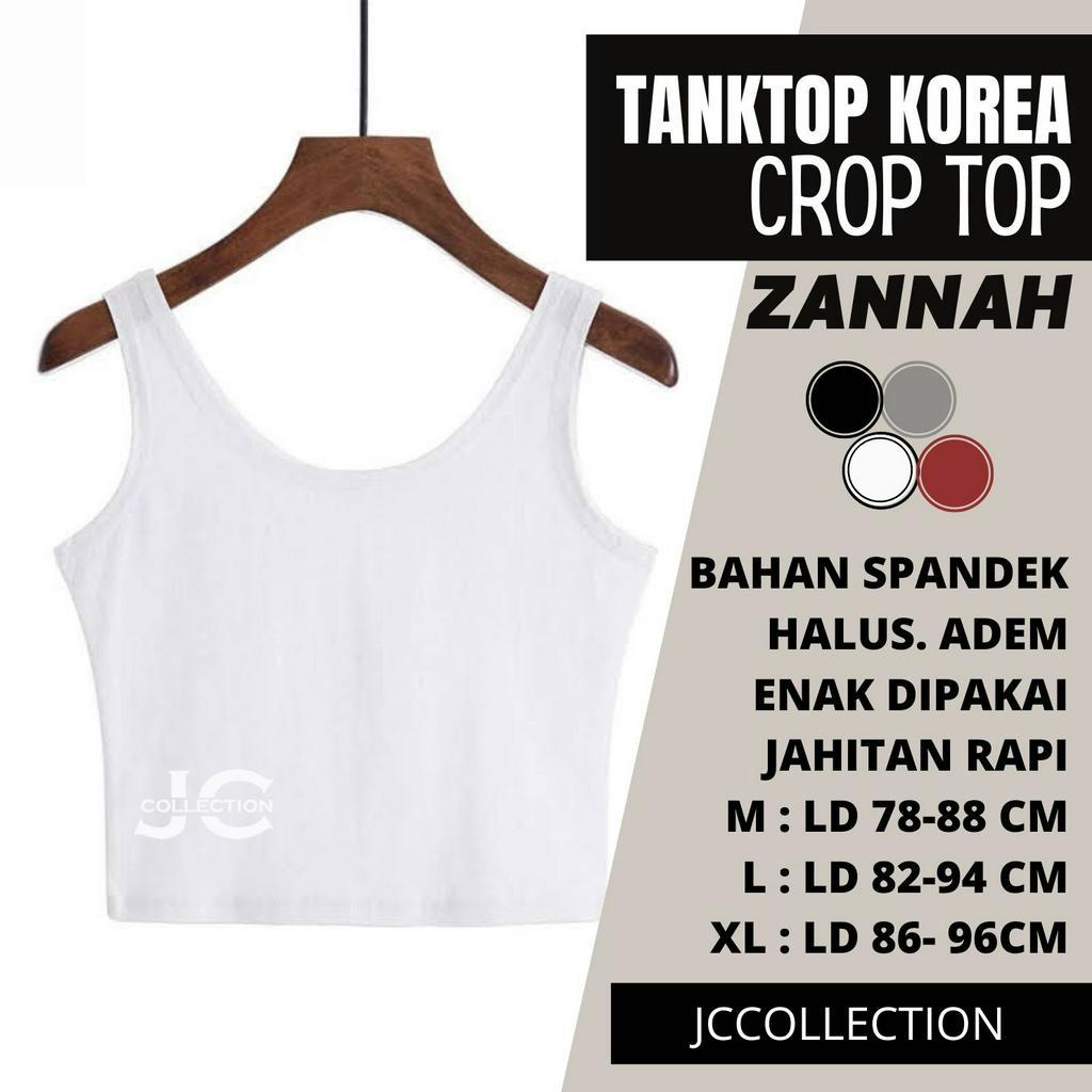 Tanktop Singlet Dalaman Cropped Wanita Gaya Korea Zannah / Kaos Tanktop Crop