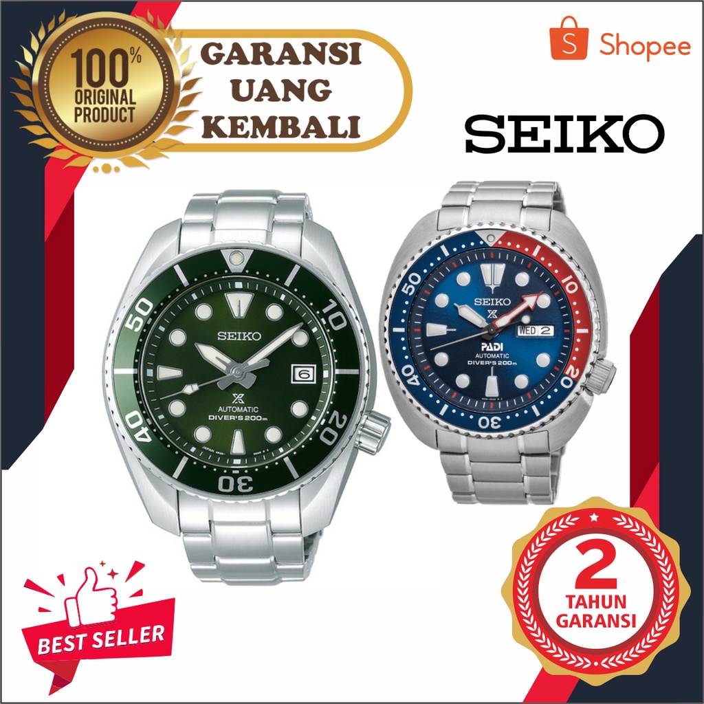 SEIKO ORIGINAL AUTOMATIC DIVER JAM TANGAN PRIA WANITA | RANTAI | KULIT | KARET | MURAH | PRIA ORI