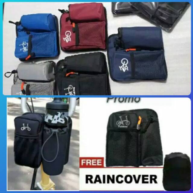 Tas Sepeda Lipat Bonus Rain Cover(Anti Air)/Tas handlebar sepeda / tas stang sepeda.