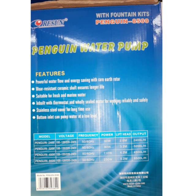 Pompa Air Kolam Submersible Resun Penguin PG8500 (PG 8500)