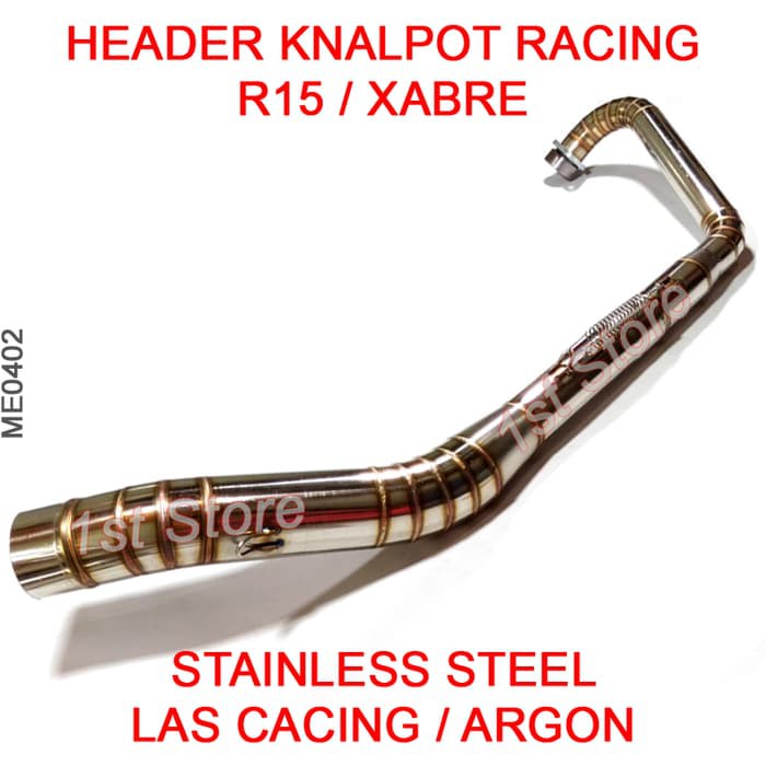 Header Pipa Knalpot Racing YZF-R15 R15 Xabre Stainless Leheran Leher