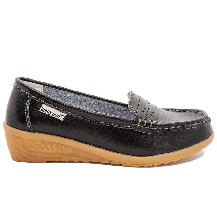 Flex12 Homyped HCS 1801 Sepatu Kulit Wanita Hitam - 37 Murah