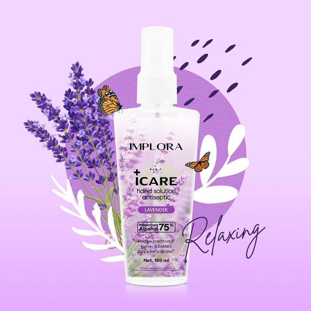 Implora Icare Hand Solution Antiseptic Spray Lavender/Fresh Lime/AloeVera 100ml (VIC)