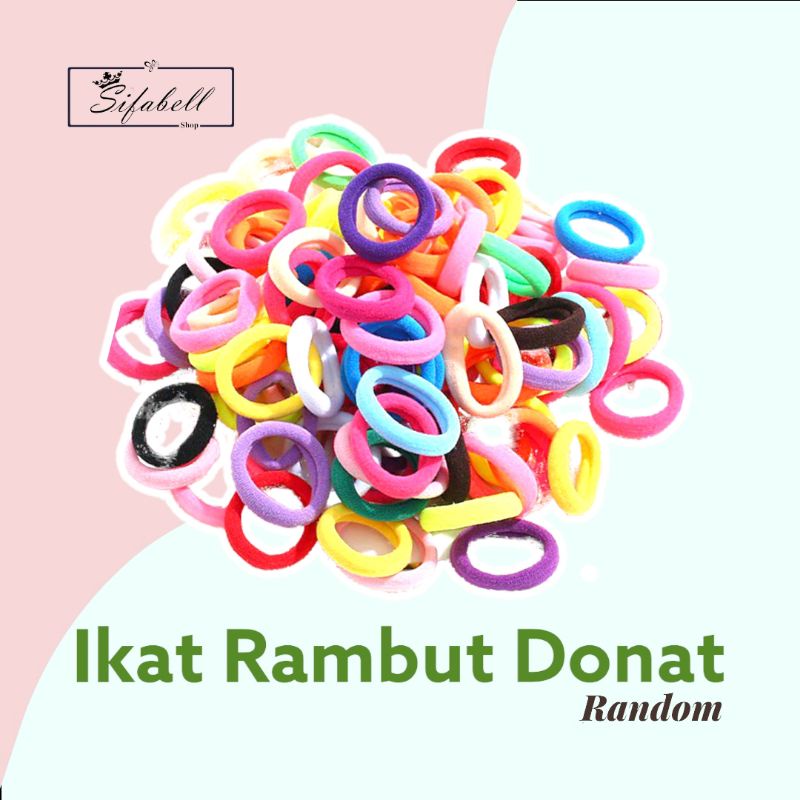 Ikat Rambut Mini Kunciran Donat Warna Warni