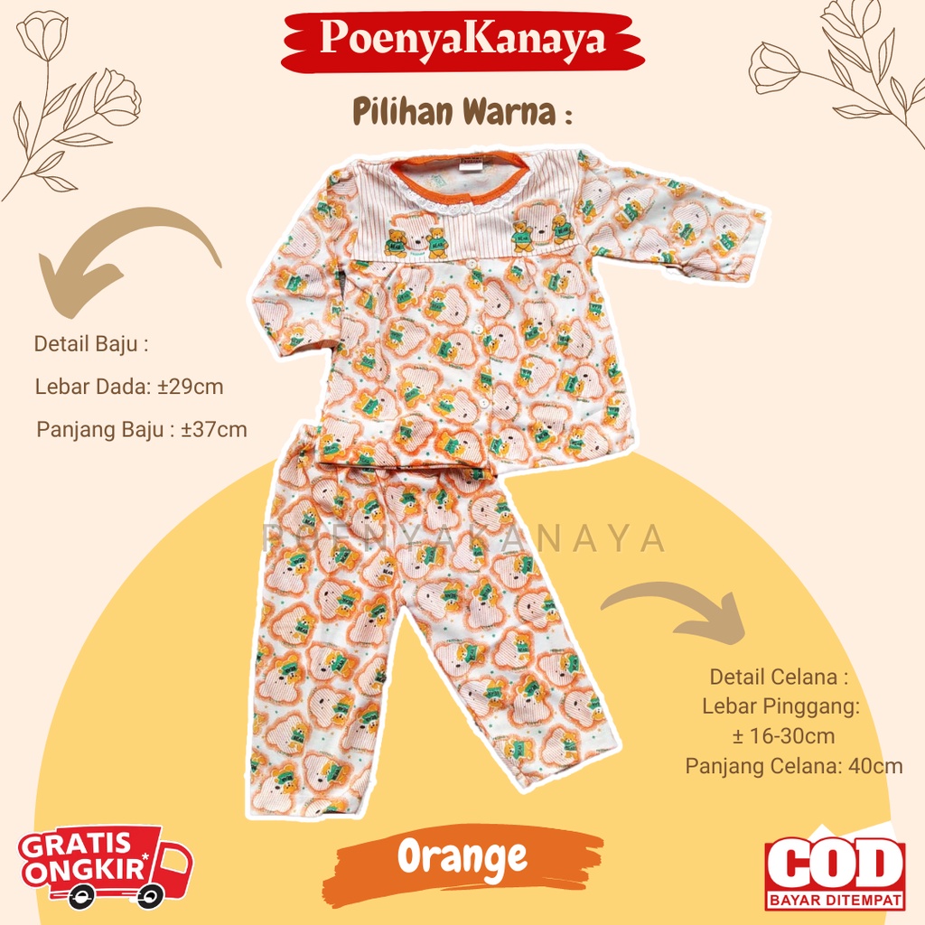 setelan Baju Bayi Piyama Bayi Panjang BEAR BEAR Fauzan 6-18 bln SPY107