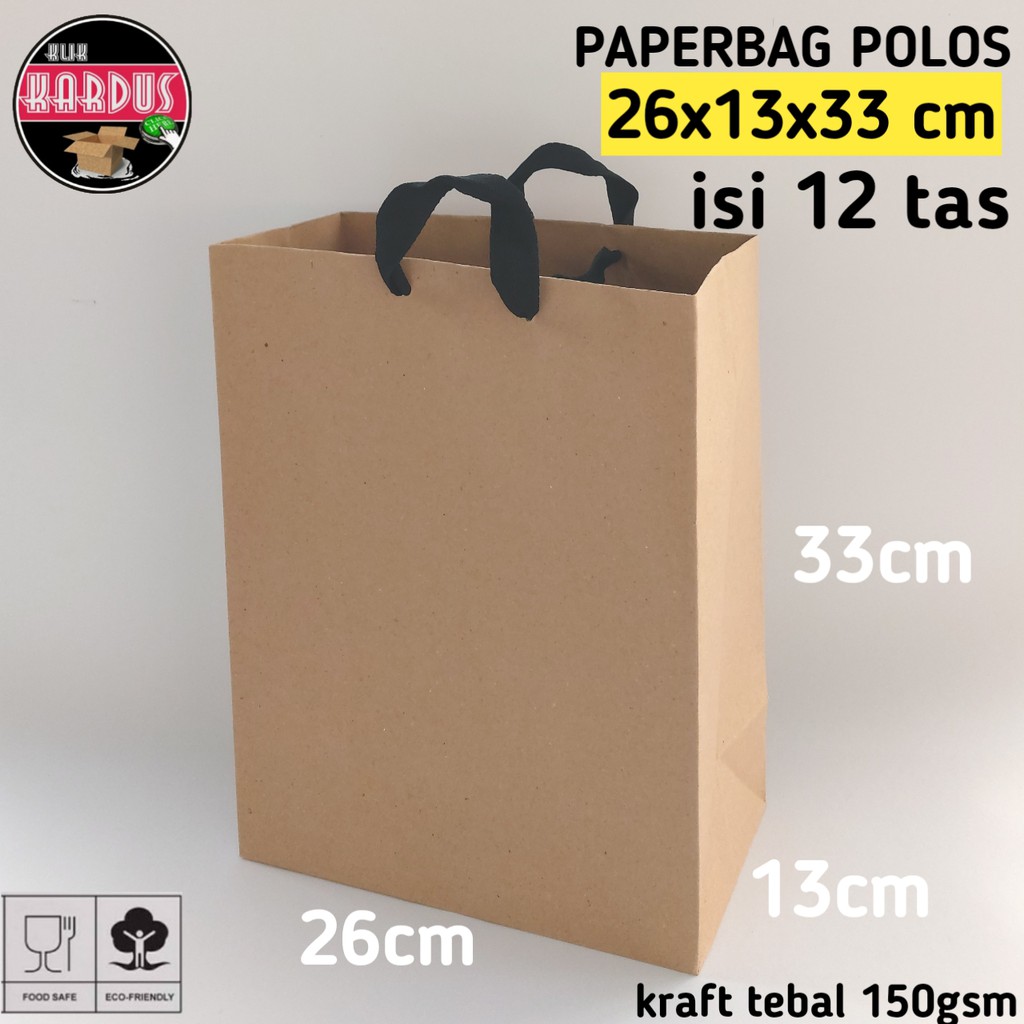 

isi 12 paperbag besar 26x13x33 / kantong kertas / tas kertas paper bag